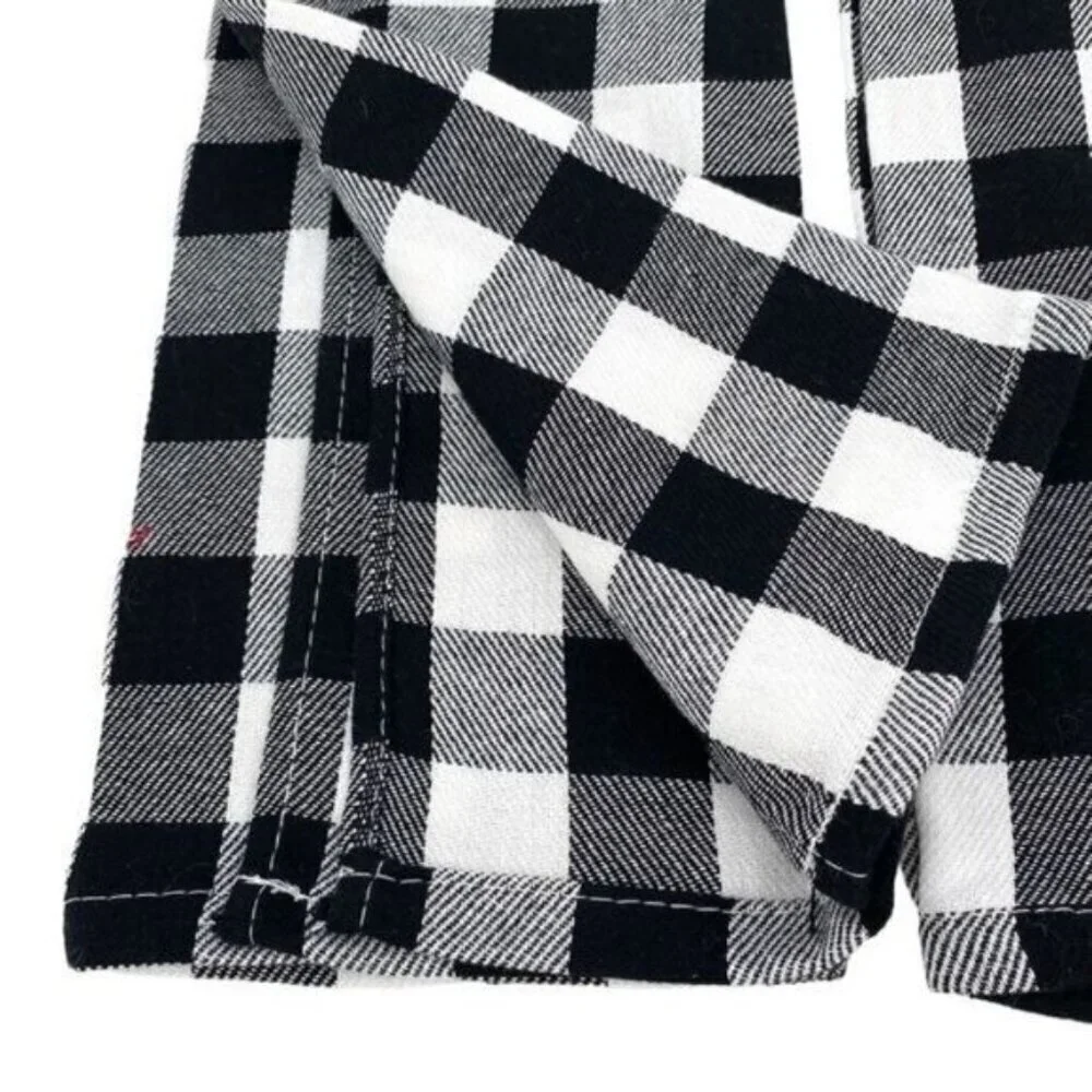 Black and White Buffalo Check Embroidered Holiday Kitchen Towel Set